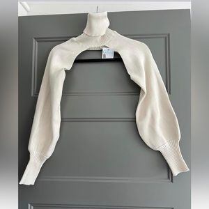 New with Tags: Beige Turtle Neck Bolero Sweater